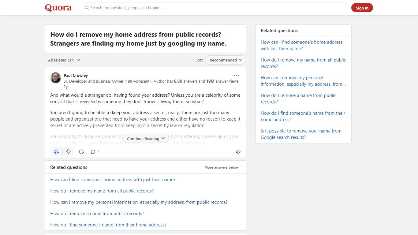 How to remove my home address from public records - Quora